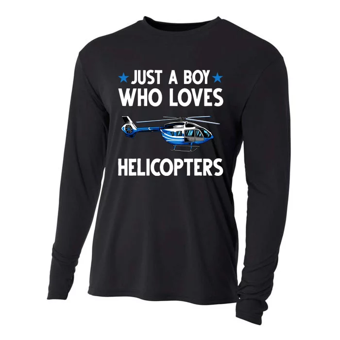 Funny Helicopter Gift Boy Pilot Aviator Cooling Performance Long Sleeve Crew