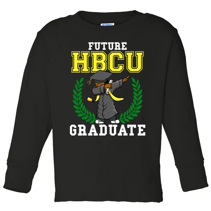 Future Hbcu Graduation Black College Dabbing Boy Gift Toddler Long Sleeve Shirt