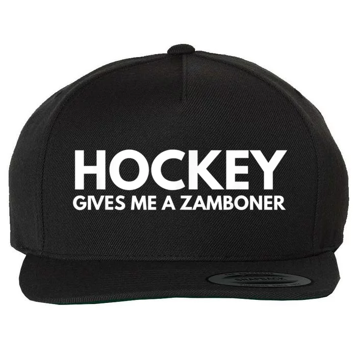 Funny Hockey Gives Me A Zamboner Wool Snapback Cap