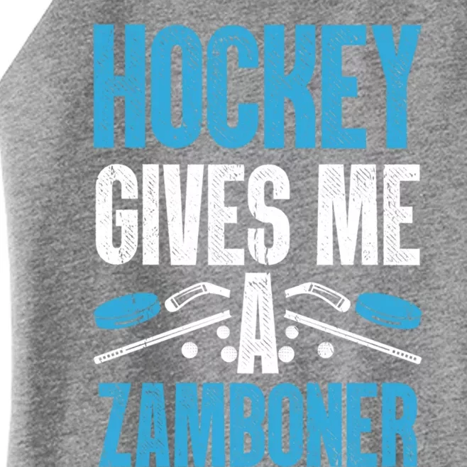 Funny Hockey Gives Me A Zamboner Goal Rink Ice Hockey Sports Gift Women’s Perfect Tri Rocker Tank