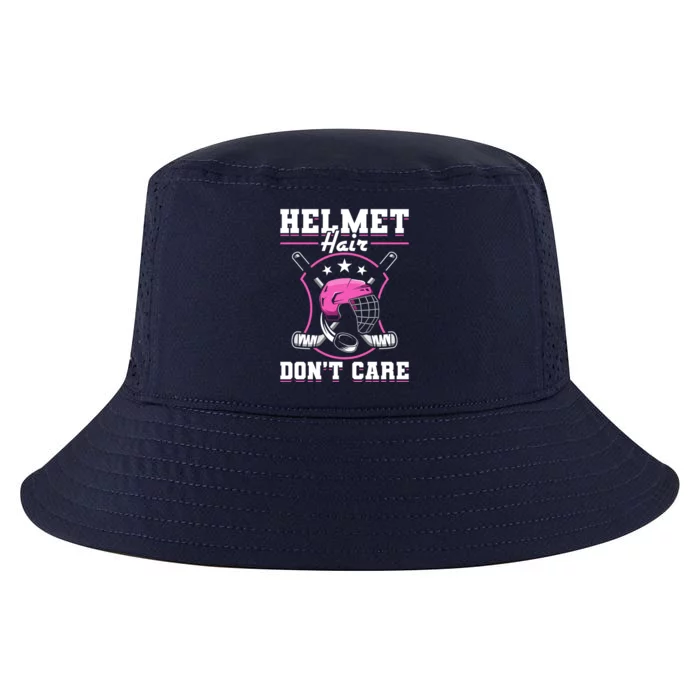 Funny Hockey Goalie Gift Helmet Hair Dont Care Ice Hockey Funny Gift Cool Comfort Performance Bucket Hat