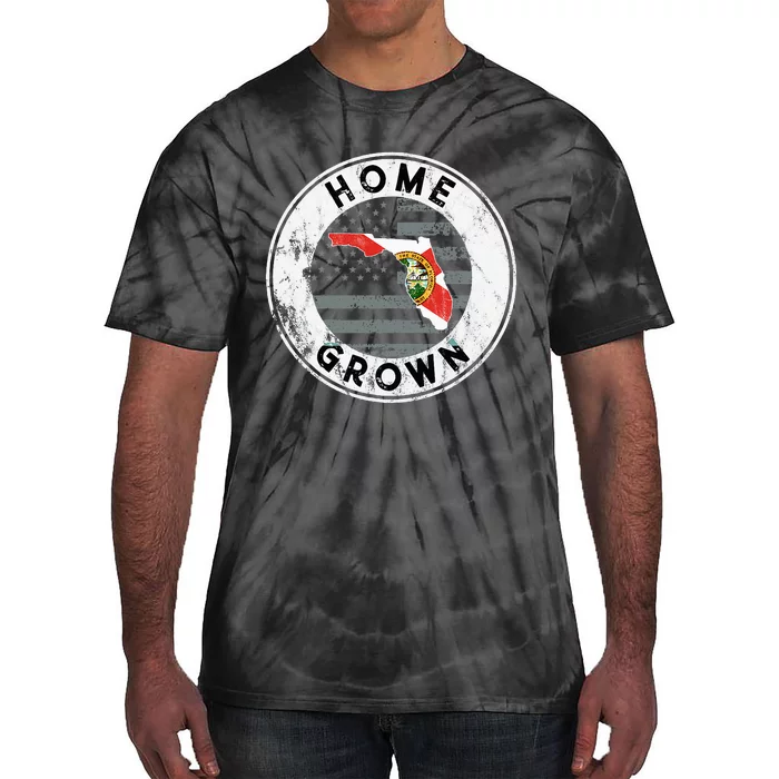 Florida Home Grown State American Flag Pride Fl Tie-Dye T-Shirt