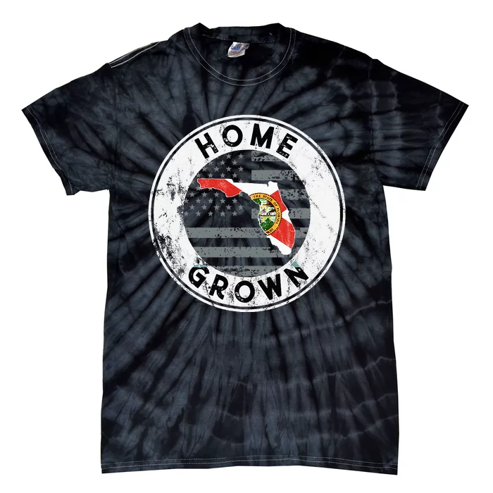 Florida Home Grown State American Flag Pride Fl Tie-Dye T-Shirt