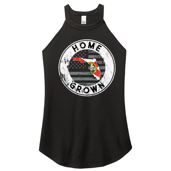 Florida Home Grown State American Flag Pride Fl Women’s Perfect Tri Rocker Tank