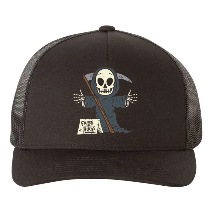 Free Hugs Grim Reaper Funny Pun Scary Halloween Costume Yupoong Adult 5-Panel Trucker Hat