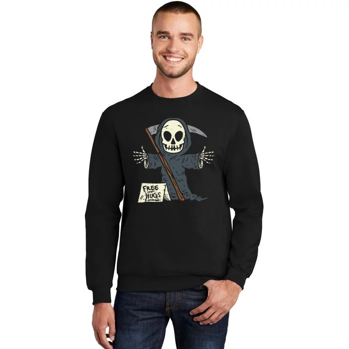 Free Hugs Grim Reaper Funny Pun Scary Halloween Costume Sweatshirt