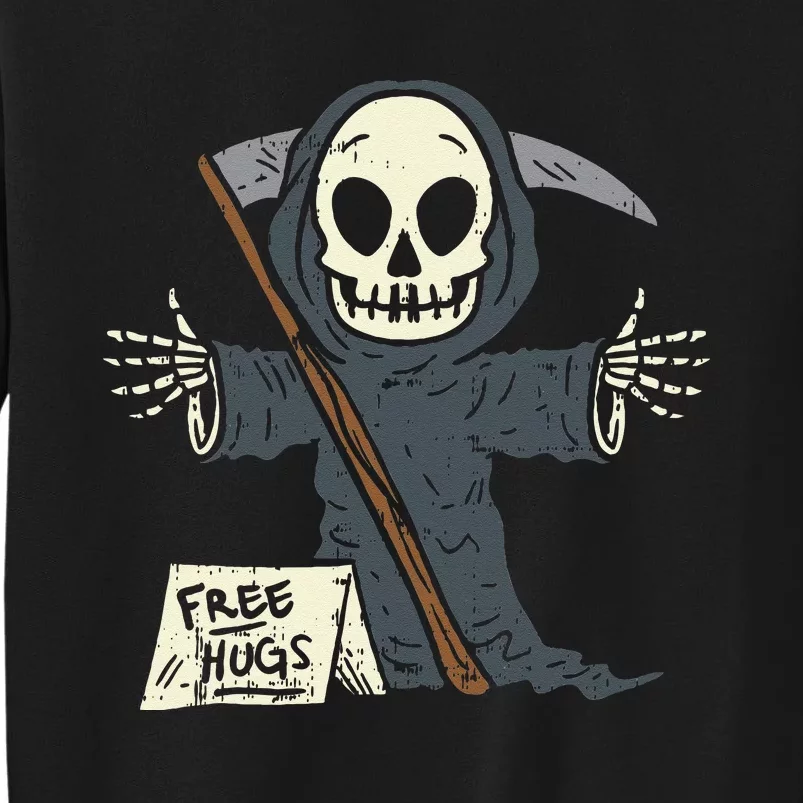 Free Hugs Grim Reaper Funny Pun Scary Halloween Costume Sweatshirt