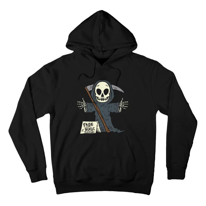 Free Hugs Grim Reaper Funny Pun Scary Halloween Costume Tall Hoodie