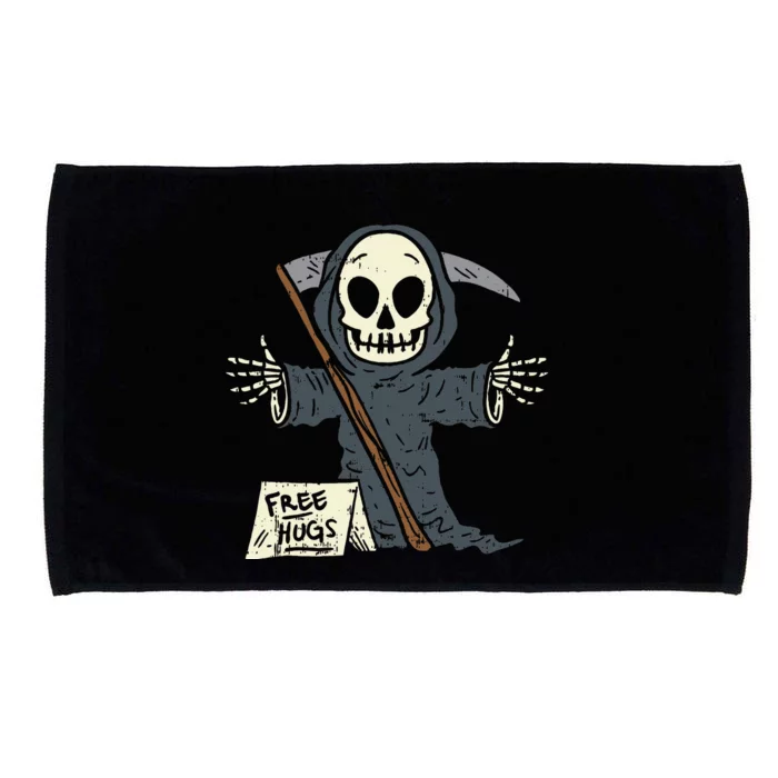 Free Hugs Grim Reaper Funny Pun Scary Halloween Costume Microfiber Hand Towel