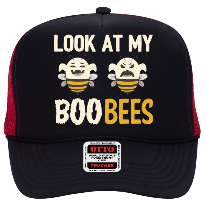 Funny Halloween Gift Look At My Boo Bees Gift High Crown Mesh Trucker Hat