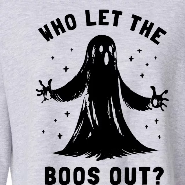 Funny Halloween Ghost Who Let The Boos Out Cute Pun Graphic Cropped Pullover Crew