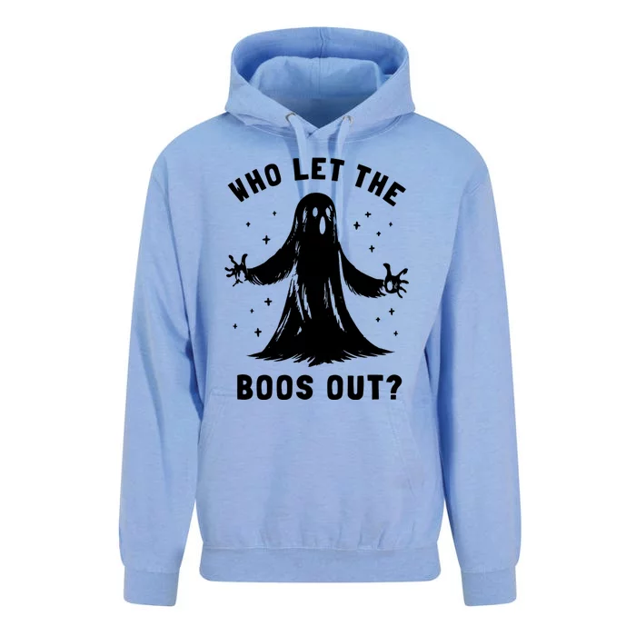 Funny Halloween Ghost Who Let The Boos Out Cute Pun Graphic Unisex Surf Hoodie