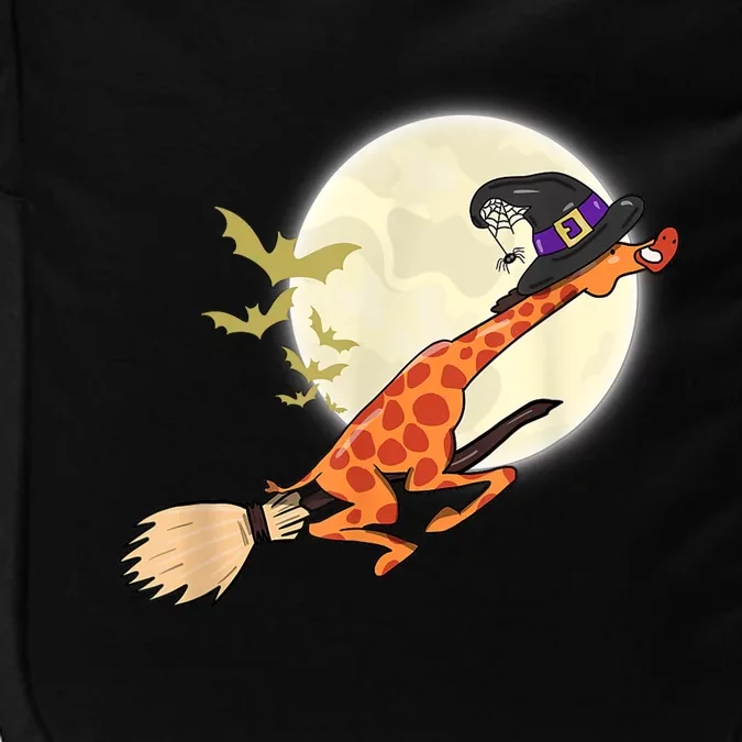 Funny Halloween Giraffe Ride Witch Shotgun Giraffe Gift Impact Tech Backpack