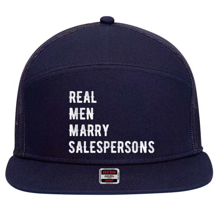 Future Husband Great Gift Real Marry Salespersons Gift 7 Panel Mesh Trucker Snapback Hat