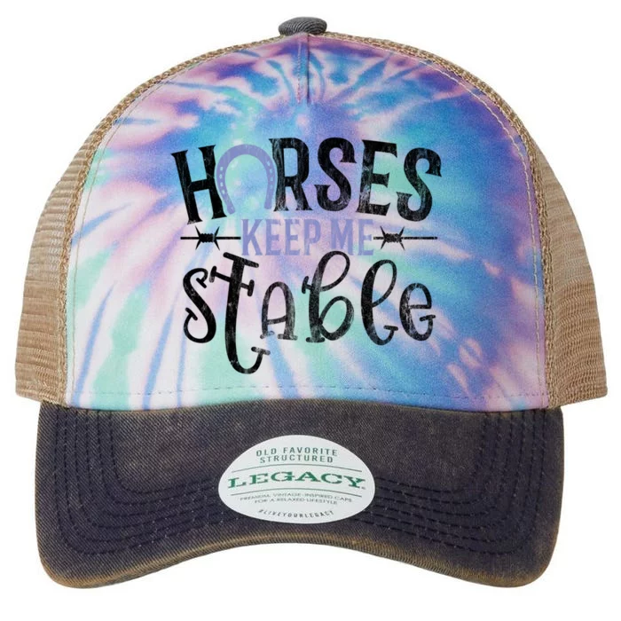 Funny Horse Gift For Women Horses Keep Me Stable Legacy Tie Dye Trucker Hat