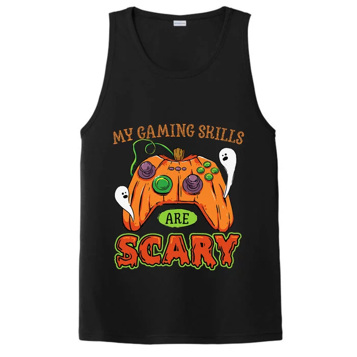 Funny Halloween Gaming Skills Gamer Or Halloween Performance Tank