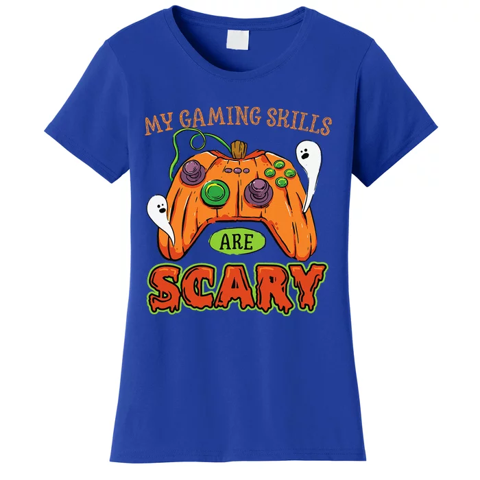 Funny Halloween Gaming Skills Gamer Or Halloween Women's T-Shirt