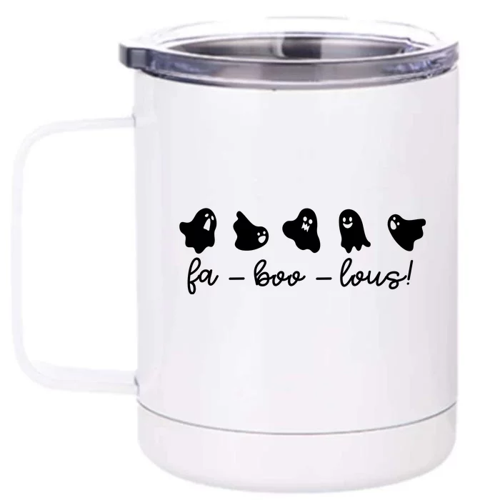 Faboolous Halloween Ghosts Cute Front & Back 12oz Stainless Steel Tumbler Cup