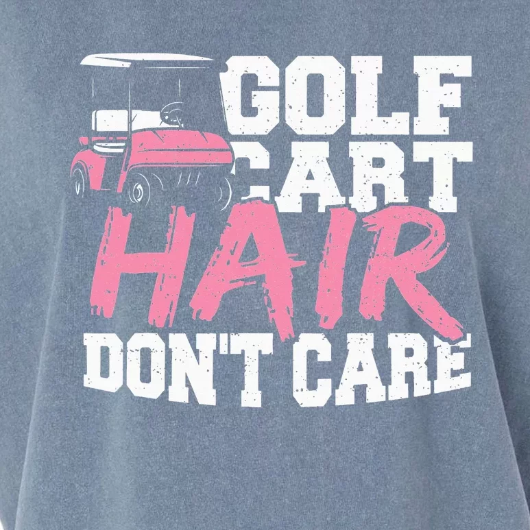 Funny Hair Golf Cart Hair Don't Care Golfing Garment-Dyed Women's Muscle Tee