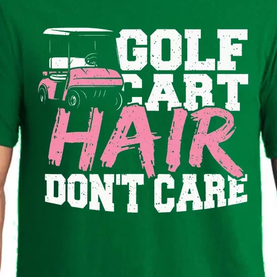 Funny Hair Golf Cart Hair Don't Care Golfing Pajama Set