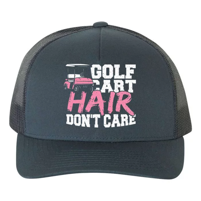 Funny Hair Golf Cart Hair Don't Care Golfing Yupoong Adult 5-Panel Trucker Hat