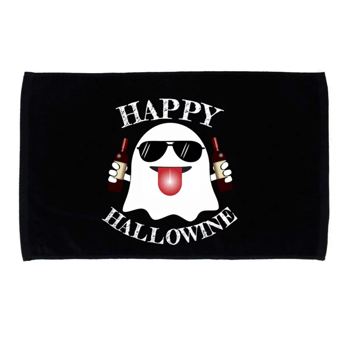 Funny Halloween Ghost Wine Ing Dad Mom Joke Gift Microfiber Hand Towel