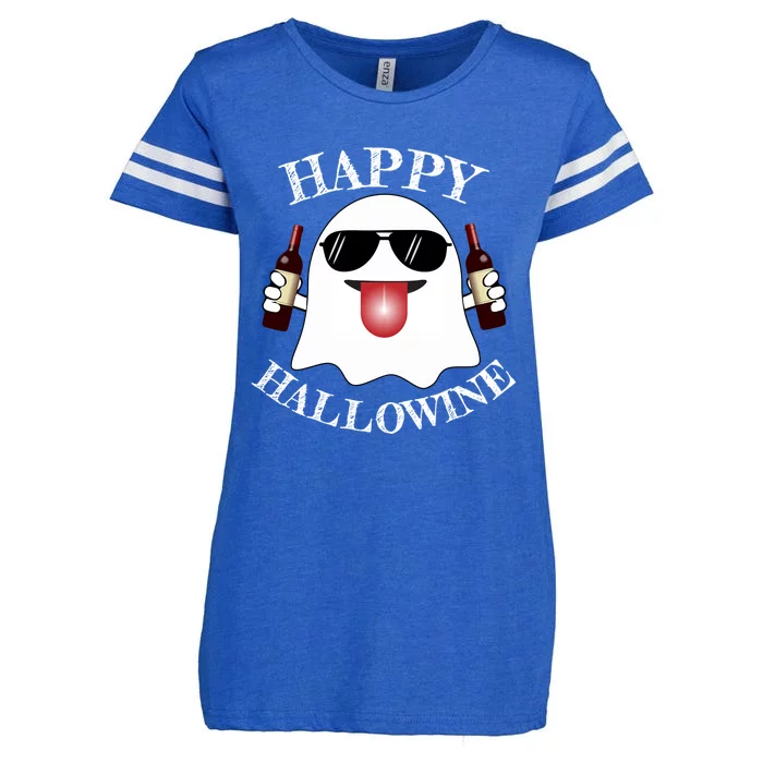 Funny Halloween Ghost Wine Ing Dad Mom Joke Gift Enza Ladies Jersey Football T-Shirt