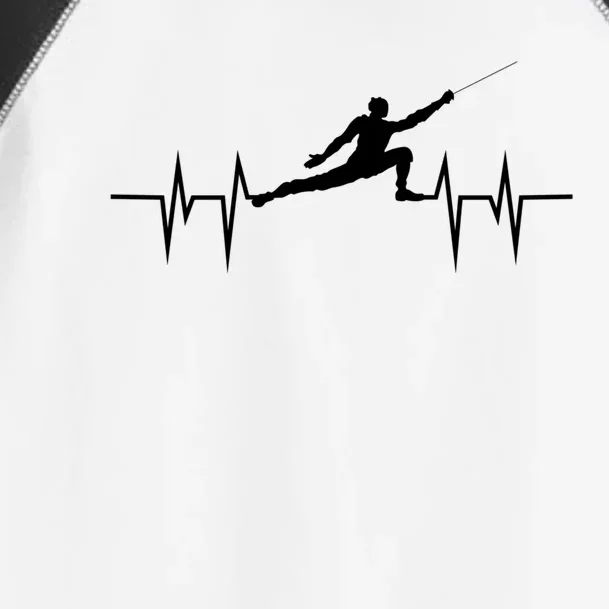 Fencing Heartbeat Gift Fence Sport Sword Helmet Gift Toddler Fine Jersey T-Shirt