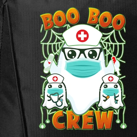 Funny Halloween Ghost Nurse Boo Boo Crew City Backpack