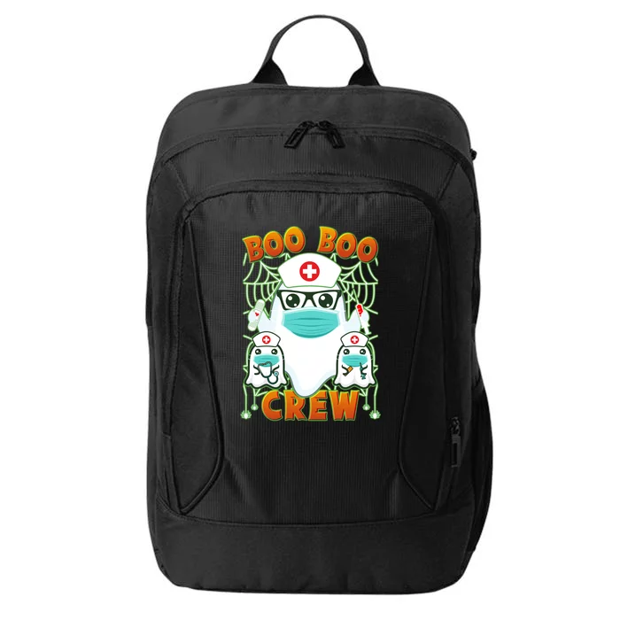 Funny Halloween Ghost Nurse Boo Boo Crew City Backpack