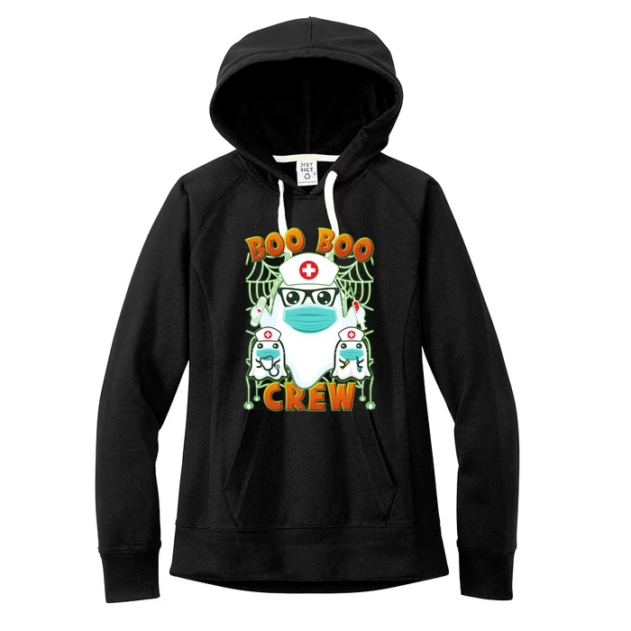 Funny Halloween Ghost Nurse Boo Boo Crew Women's Fleece Hoodie