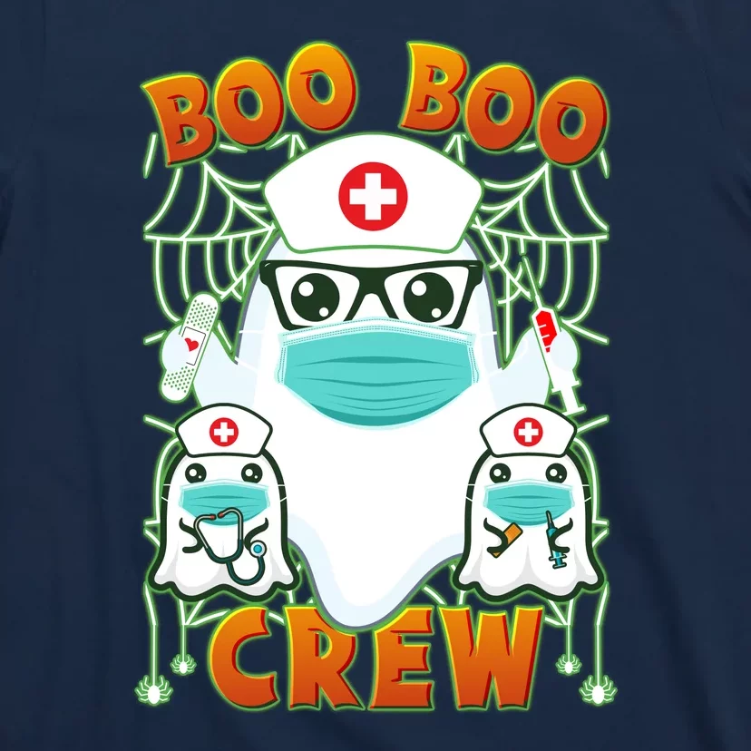 Funny Halloween Ghost Nurse Boo Boo Crew T-Shirt