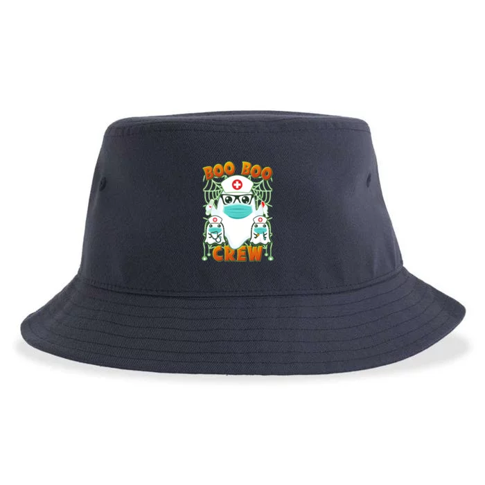 Funny Halloween Ghost Nurse Boo Boo Crew Sustainable Bucket Hat