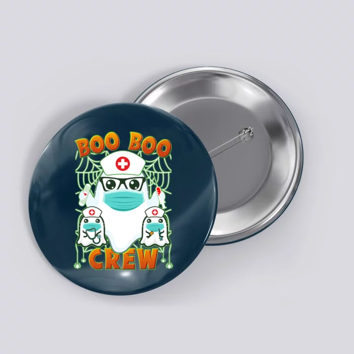 Funny Halloween Ghost Nurse Boo Boo Crew Button