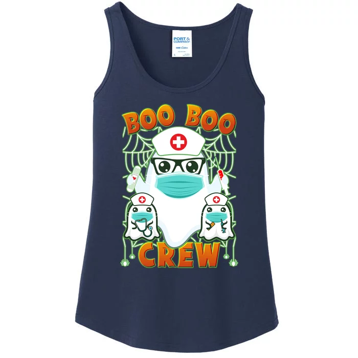 Funny Halloween Ghost Nurse Boo Boo Crew Ladies Essential Tank