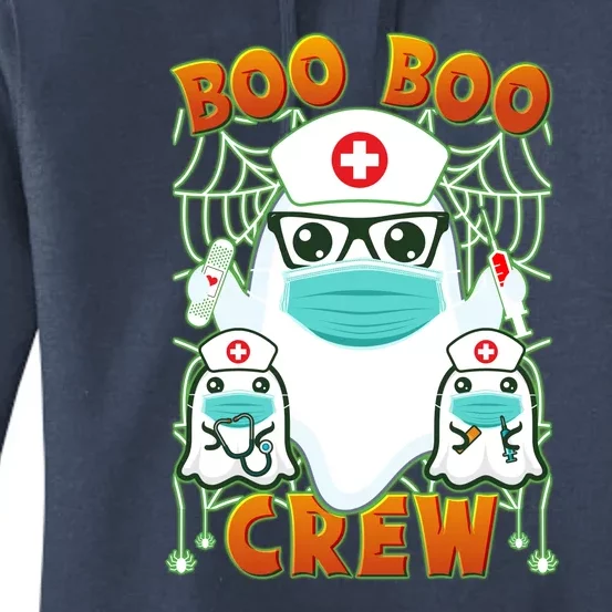 Funny Halloween Ghost Nurse Boo Boo Crew Women's Pullover Hoodie