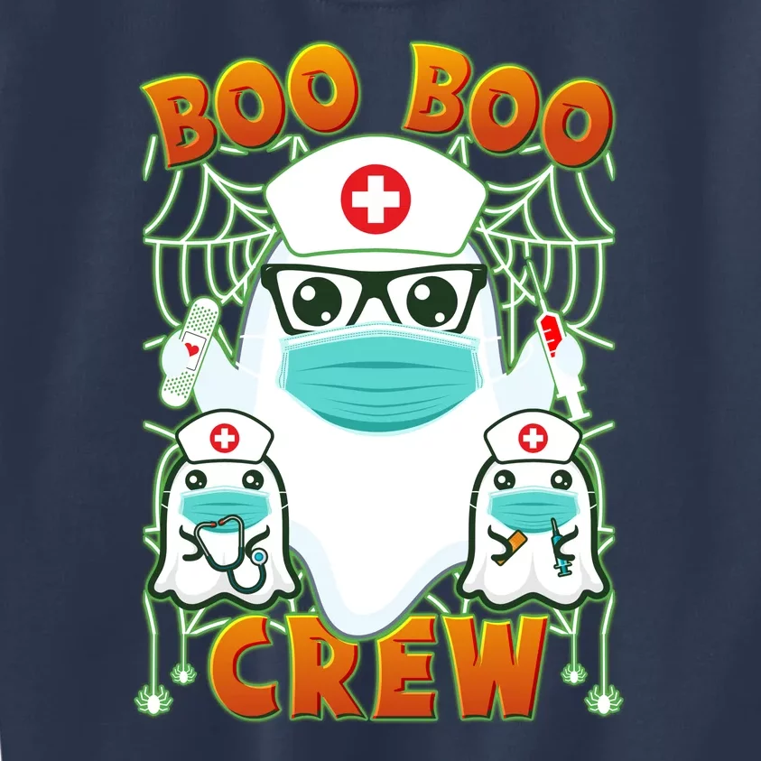 Funny Halloween Ghost Nurse Boo Boo Crew Kids Sweatshirt