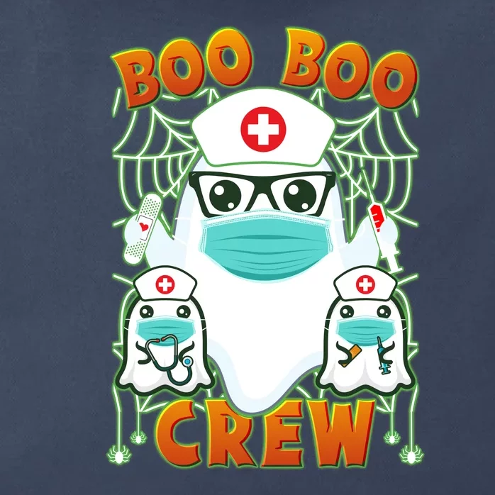 Funny Halloween Ghost Nurse Boo Boo Crew Zip Tote Bag