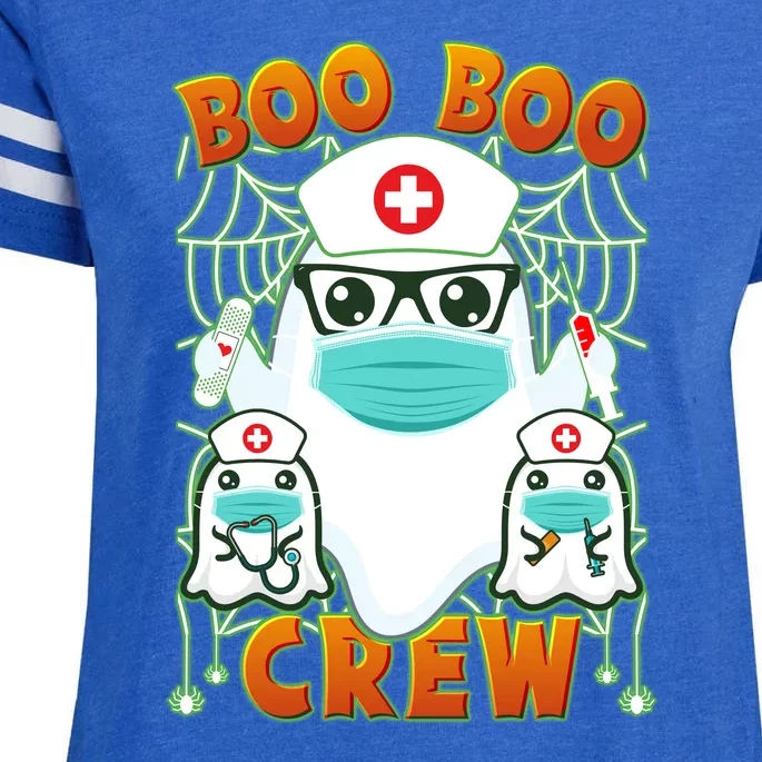 Funny Halloween Ghost Nurse Boo Boo Crew Enza Ladies Jersey Football T-Shirt