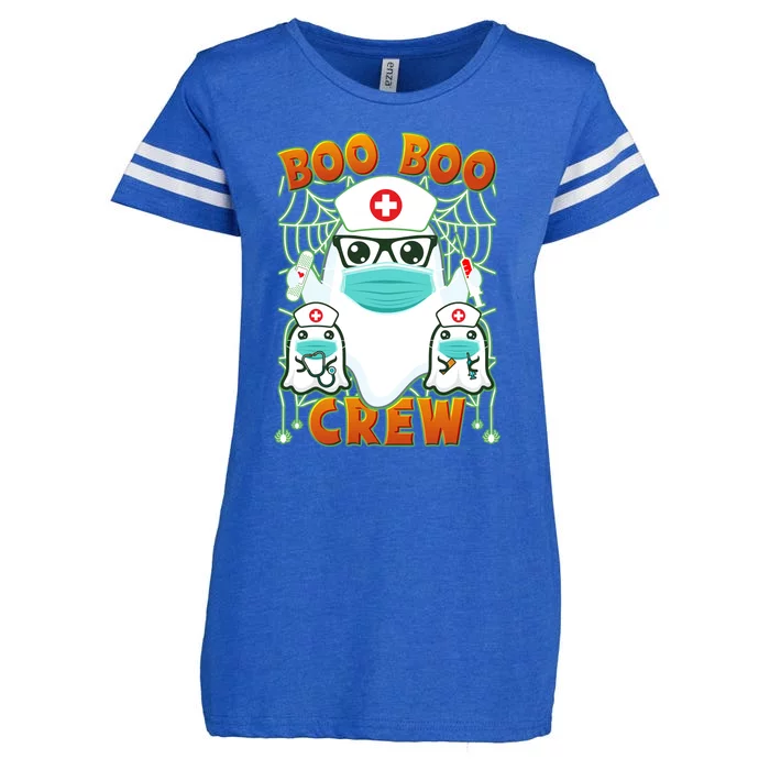 Funny Halloween Ghost Nurse Boo Boo Crew Enza Ladies Jersey Football T-Shirt