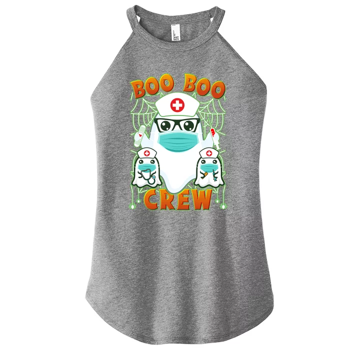 Funny Halloween Ghost Nurse Boo Boo Crew Women’s Perfect Tri Rocker Tank