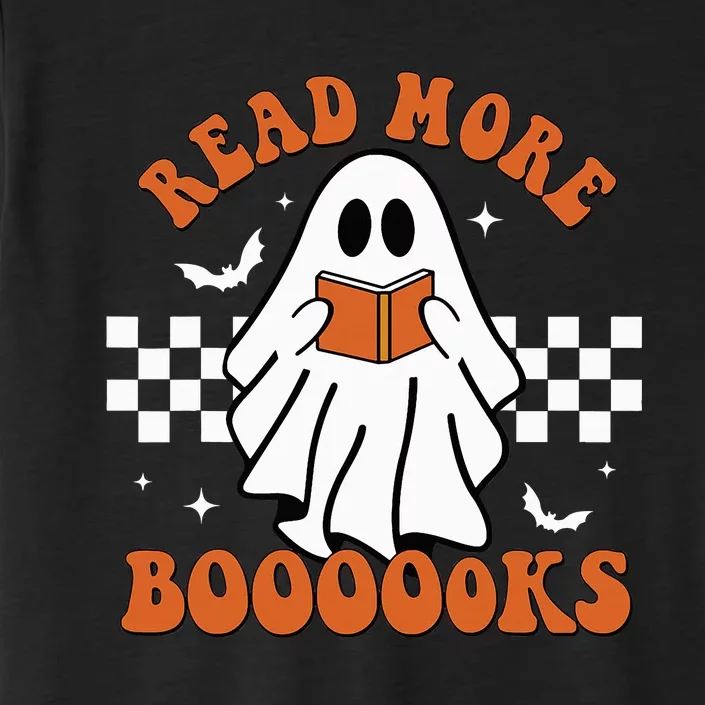 Funny Halloween Ghost Reading Books Teacher Gift ChromaSoft Performance T-Shirt