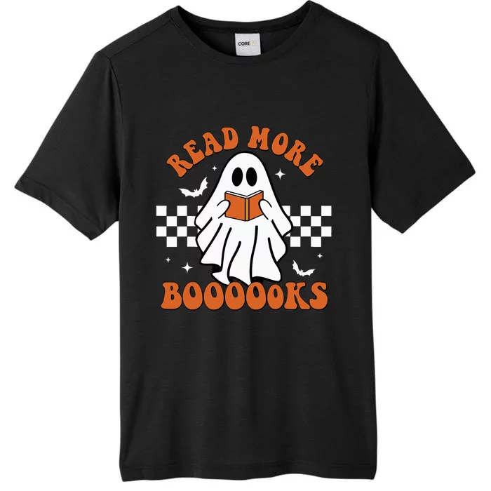 Funny Halloween Ghost Reading Books Teacher Gift ChromaSoft Performance T-Shirt