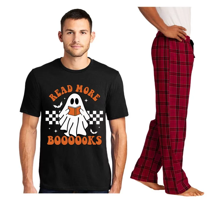 Funny Halloween Ghost Reading Books Teacher Gift Pajama Set