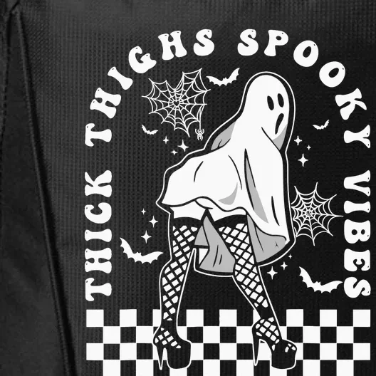 Funny Halloween Ghost Thick Thighs Spooky Vibes Workout Gym City Backpack