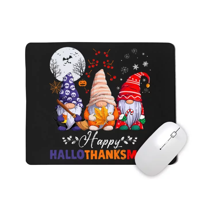 Festive HalloThanksMas Gnomes Spooky Holiday Decor Mousepad