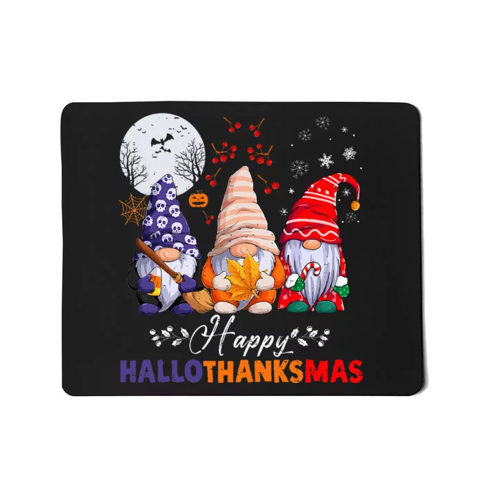 Festive HalloThanksMas Gnomes Spooky Holiday Decor Mousepad