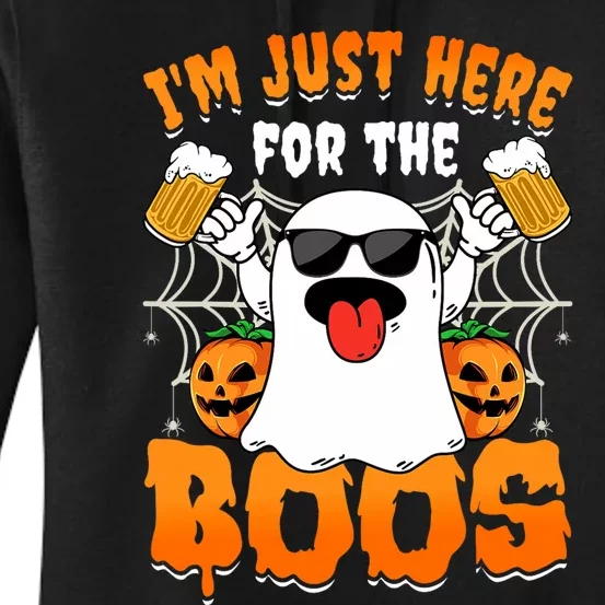 Funny Halloween Ghost Costume IM Just Here For The Boos Women's Pullover Hoodie