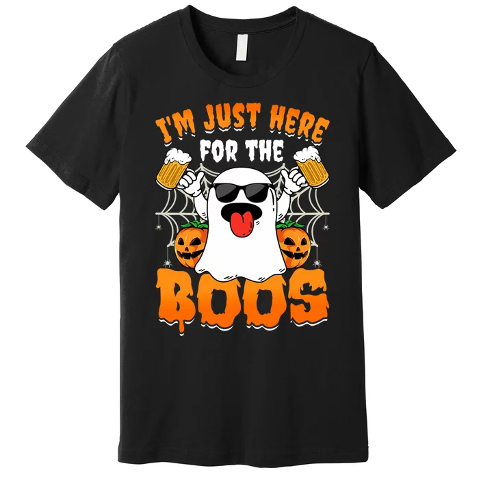 Funny Halloween Ghost Costume IM Just Here For The Boos Premium T-Shirt