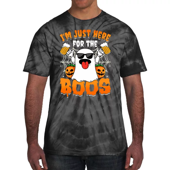 Funny Halloween Ghost Costume IM Just Here For The Boos Tie-Dye T-Shirt